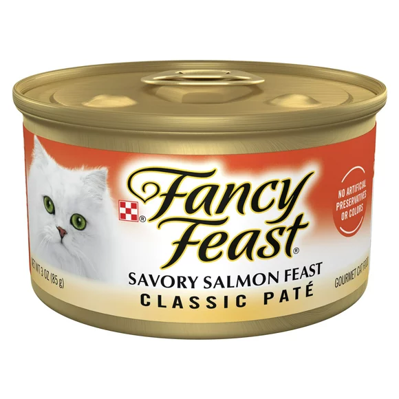 Purina Fancy Feast Salmon Feast Classic Grain Free Wet Cat Food Pate