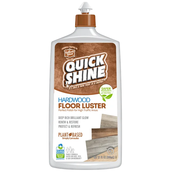 Quick Shine High Traffic Hardwood Floor Luster, 27 fl oz, Unscented Household Floor Cleaner & Polish