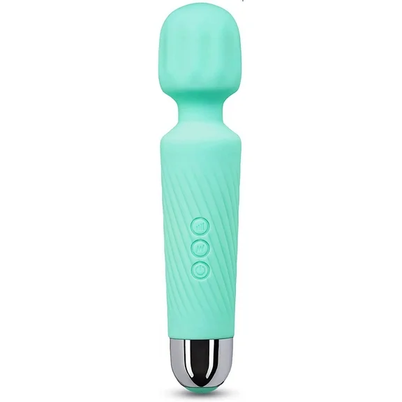 Rechargeable Personal Massager - Quiet & Waterproof - 20 Patterns & 8 Speeds - Men & Women - Perfect for Tension Relief, Muscle, Back, Soreness, Recovery - Mint Green