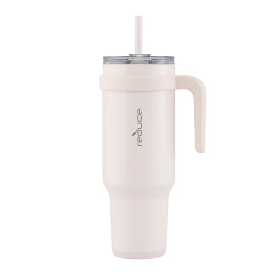 Reduce Cold1 Tumbler with Straw, Lid & Handle. Insulated Stainless Steel 3-Way Lid - 48oz, Cotton