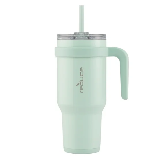Reduce Slim Cold1 Tumbler - Straw, Lid & Handle. Insulated Stainless Steel 40oz, Seaglass