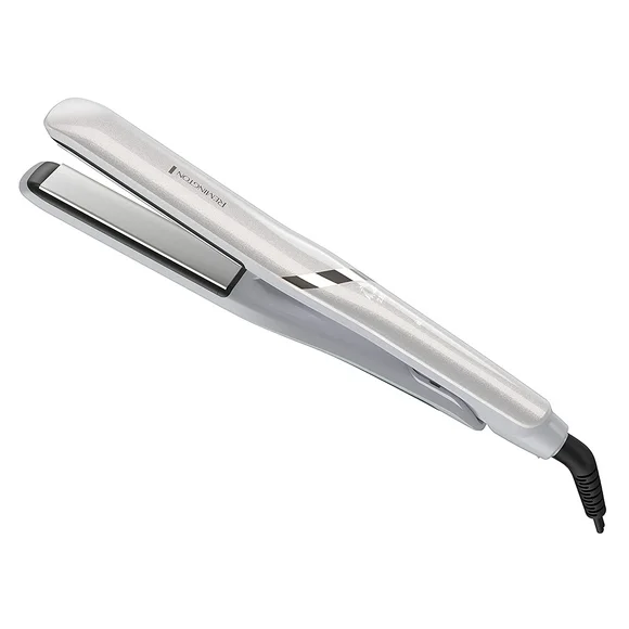 Remington PROLUXE HydraCare 1” Flat Iron / Hair Straighteners, 450°F High Heat, Pearl White/Gray