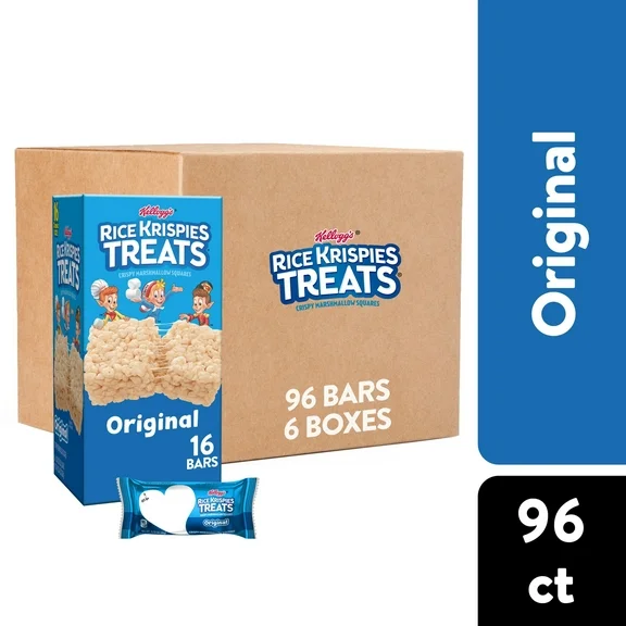 Rice Krispies Treats Original Chewy Marshmallow Snack Bars, Ready-to-Eat, .78 oz, 96 Count