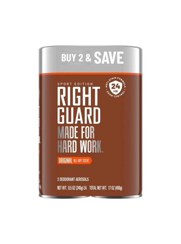 Right Guard Sport Deodorant Spray, Aluminum Free, Original Scent, 8.5 oz. (2 count)