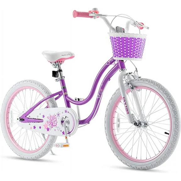 RoyalBaby Stargirl Kids Bike 20 Inch Girls Bicycle for Children with Kickstand Basket Purple