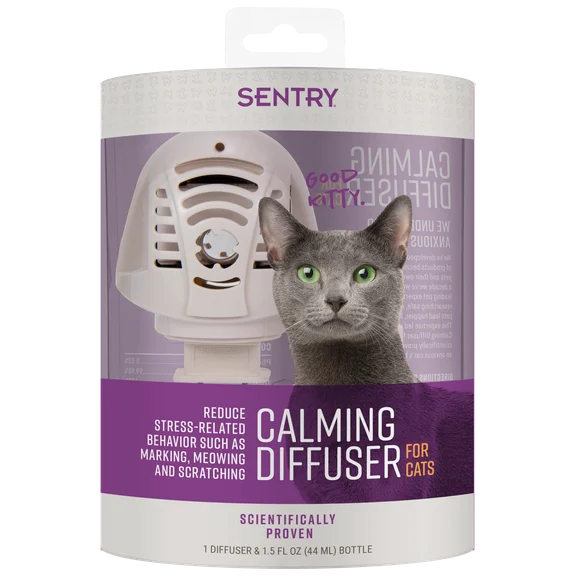SENTRY Calming Pheromone Diffuser for Cats and Kittens, Helps Reduce Anxiety, 30-Day Release Bundle