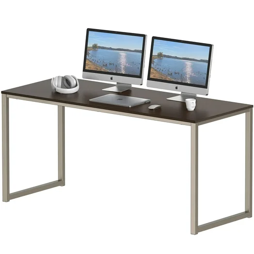 SHW Mission 55-Inch Home Office Solo Computer Desk, Espresso