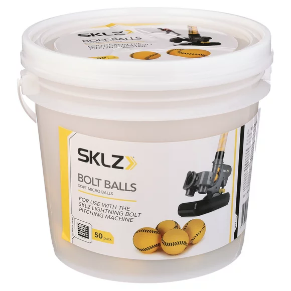 SKLZ Bolt Micro Training Balls, for Use with Lightning Bolt Pitching Machine, 50 Count Bucket