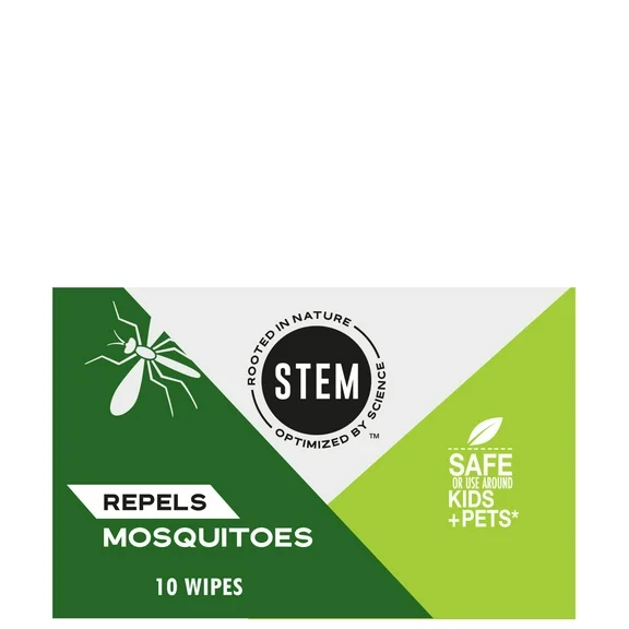 STEM Repels Mosquito Repellent Wipes with Botanical Extracts, 10 Count