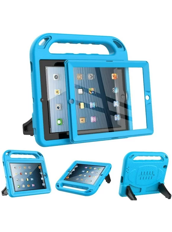 SUPNICE Kids Case for iPad 2 3 4 （Old Model）- Built-in Screen Protector, Shockproof Handle Stand Kids Friendly Protective Case for iPad 2nd 3rd 4th Generation, Blue
