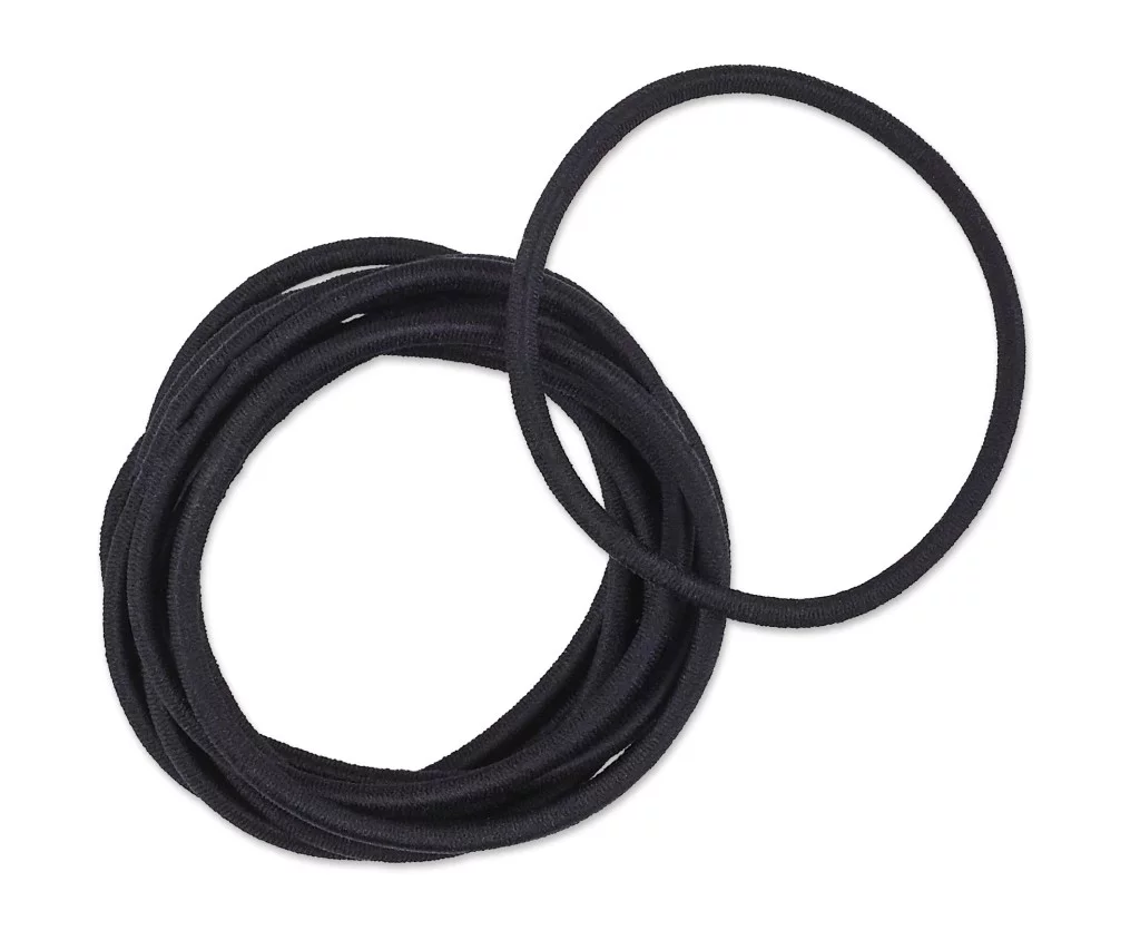 Scunci Nylon Elastic Hairband With Larger Opening for Thick Hair, Black, 10ct