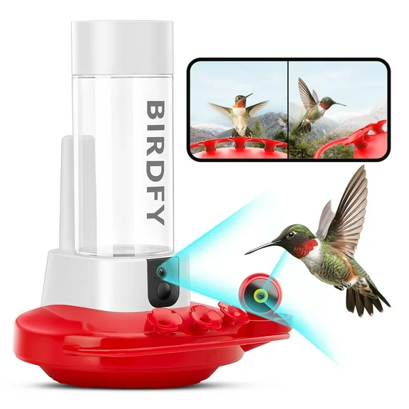 Smart Hummingbirds Feeder with Camera, Dual Camera Netvue Birdfy Bird Feeder with AI