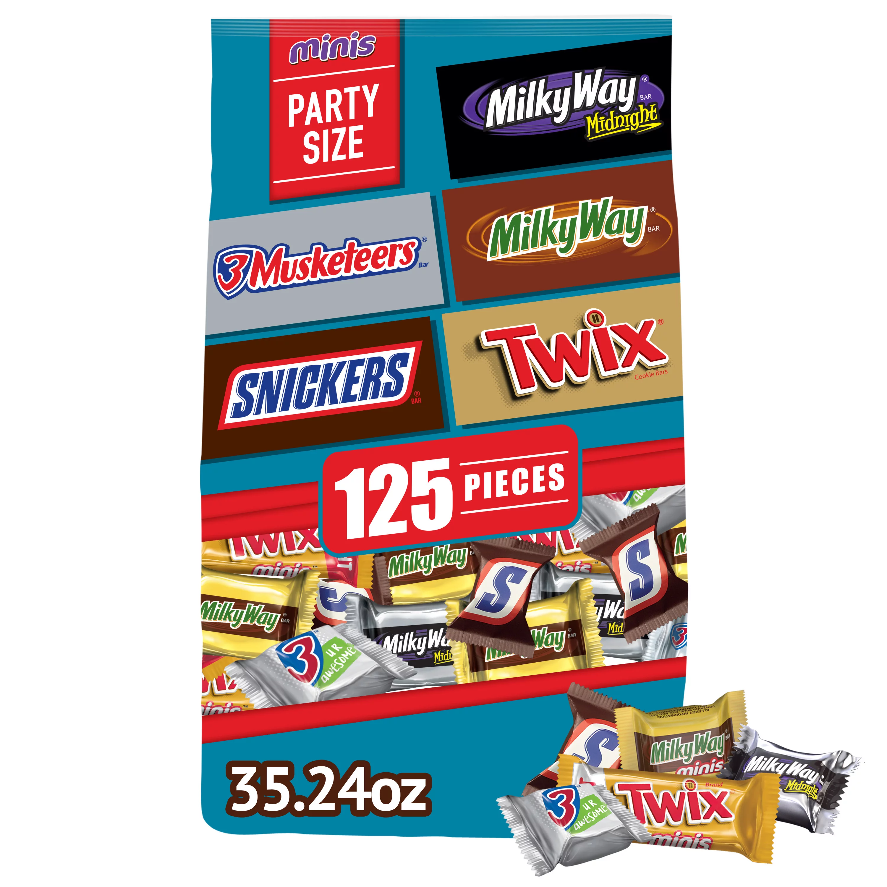 Snickers, Twix, Milky Way & More Variety Chocolate Candy Bar - 135 Piece Bag