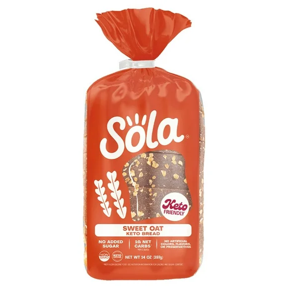 Sola Low Carb, No Added Sugar Sweet Oat Sliced Bread, 14 oz
