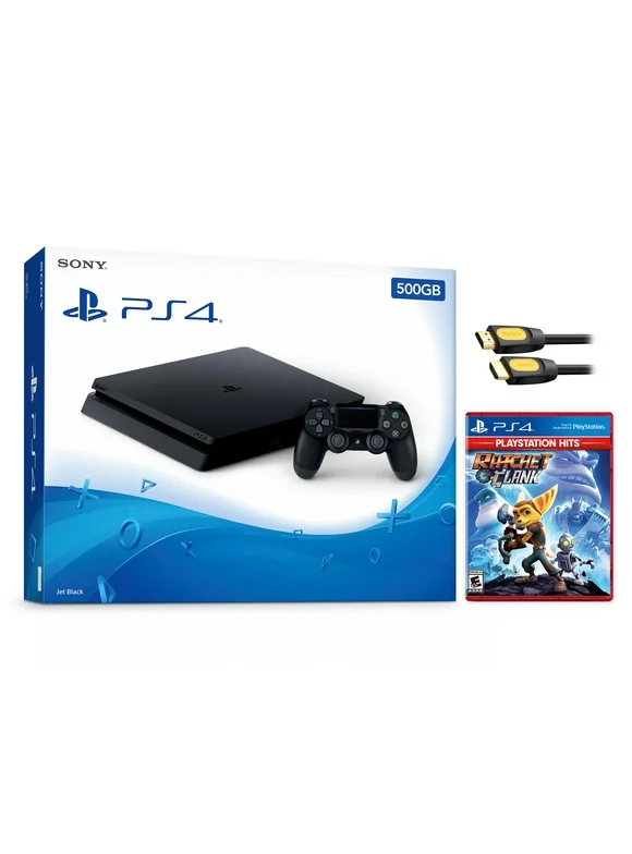 Sony PlayStation 4 Slim 500GB PS4 Gaming Console, with Mytrix High Speed HDMI - JP Version Region Free