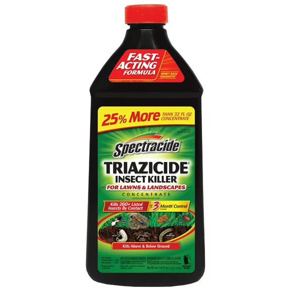 Spectracide Triazicide Insect Killer for Lawns, Concentrate Formula Kills Listed Lawn-Damaging Insects, 40 fl. oz.
