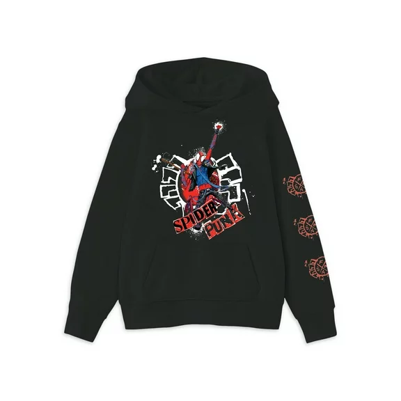 Spider-Man Boys Spider Punk Graphic Hoodie Sweatshirt, Sizes XS-XXL