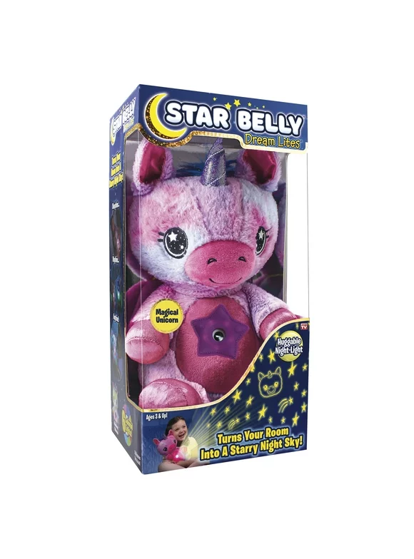 Star Belly Dream Lites Pink & Purple Unicorn, Huggable Kids Night Light, as Seen on TV