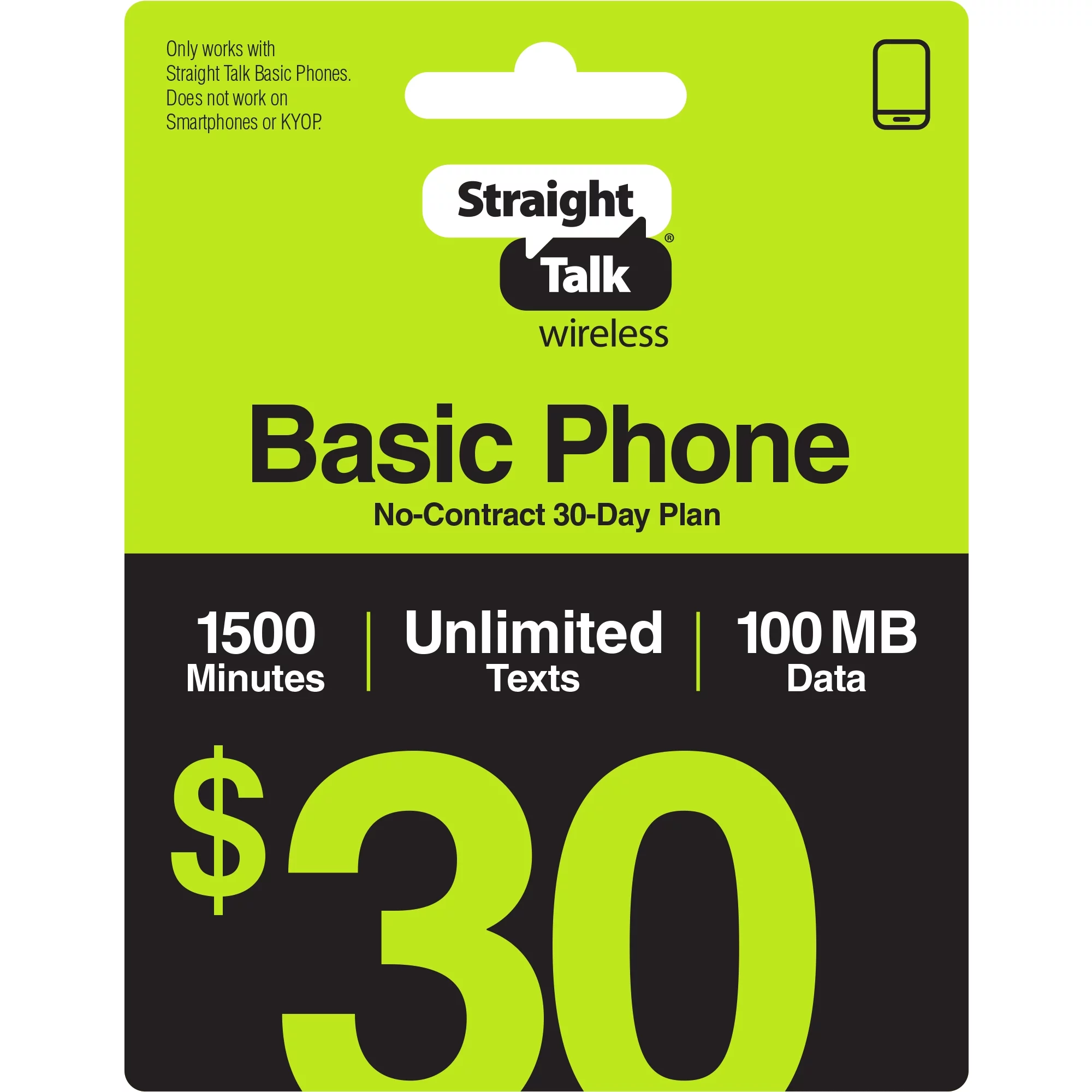 Straight Talk $30 Basic Flip Phone 30-Day Prepaid Plan Direct Top Up