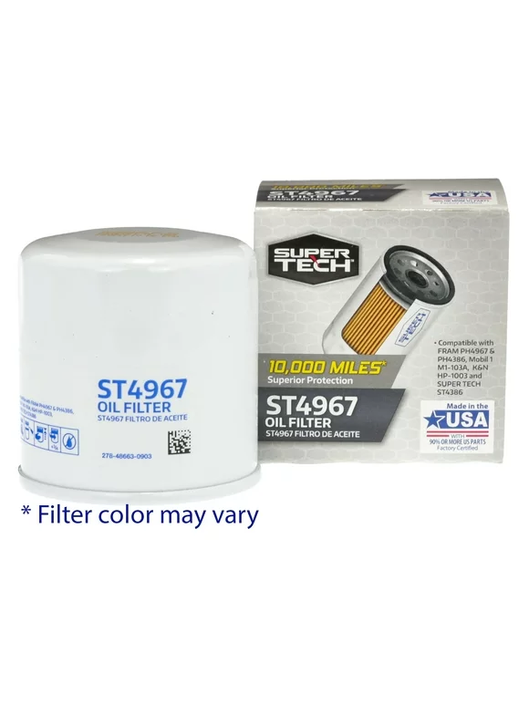 SuperTech 10K mile Spin-on Oil Filter, ST4967, for Daihatsu, Lexus and Toyota Fits select: 2019-2023 TOYOTA RAV4, 2018-2023 TOYOTA CAMRY