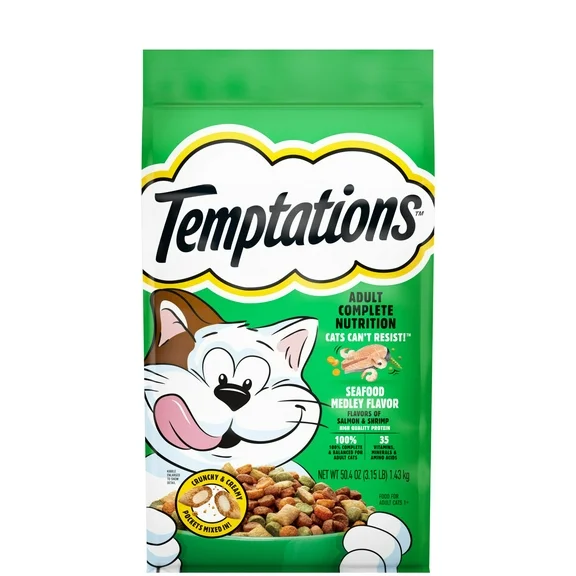 Temptations Seafood Medley Flavor Dry Cat Food, 3.15 lb Bag