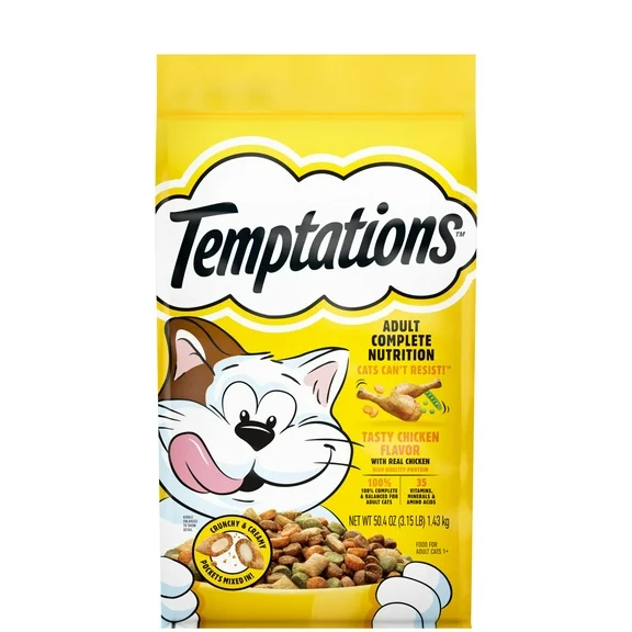Temptations Tasty Chicken Flavor Dry Cat Food, 3.15 lb Bag