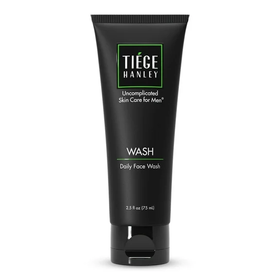 Tiege Hanley Daily Face Wash for Men (WASH) | Gently Removes Dirt, Grime & Excess Oil | Feel Cleansed & Refreshed | Fragrance Free | Dry or Sensitive Skin | 2.5 ounces | Uncomplicated Skin Care for Me