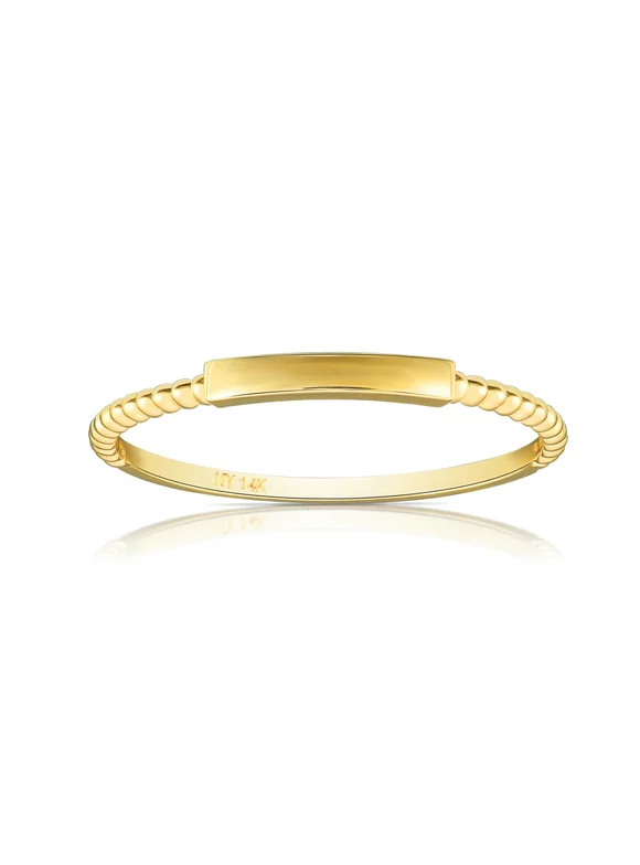 Tilo Jewelry 14K Yellow Gold Dainty Bar Style Ring - Size 8 - Women, Girls