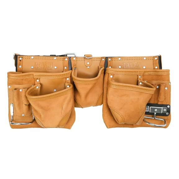 ToolTreaux 11 Pocket Leather Tool Belt for DIY Woodworking Electrician Tools Contractor Bags