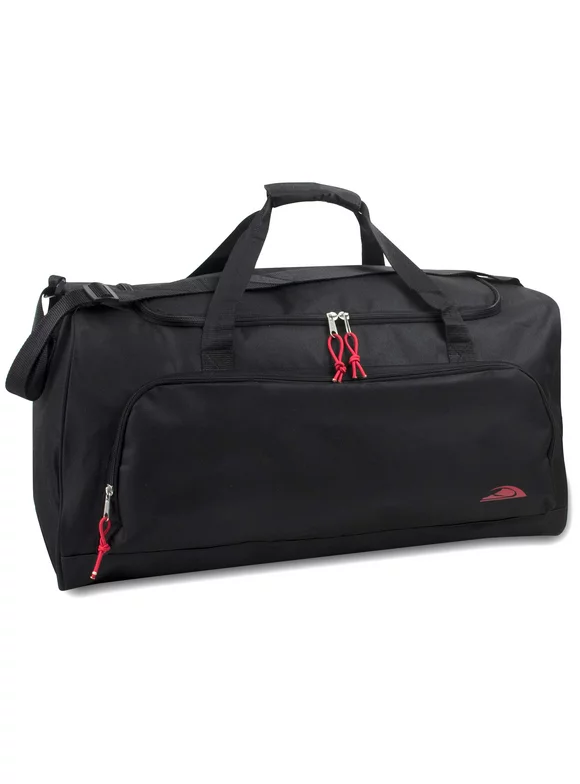 Trailmaker, 55 Liter 24 inch Unisex Canvas Duffle Bags for Traveling, Gym, and Sports Equipment - Black 2