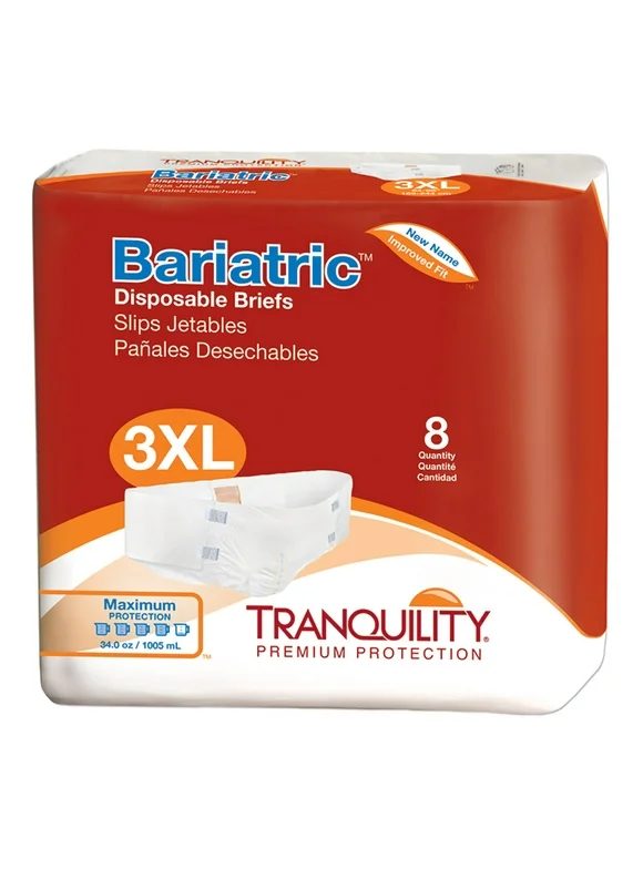 Tranquility Bariatric Adult Incontinence Brief 3X-Large Heavy Absorbency Bariatric, 2190, Maximum, 32 Ct