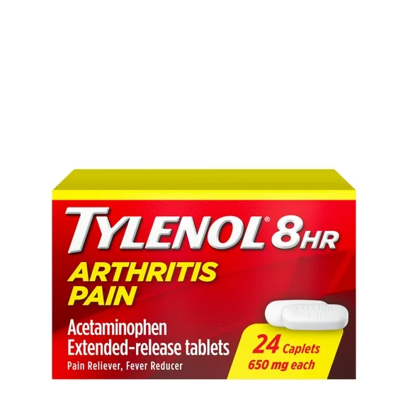 Tylenol 8 Hour Arthritis & Joint Pain Acetaminophen Caplets, 24 Count