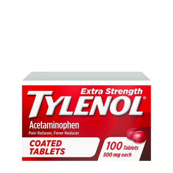 Tylenol Extra Strength Coated Tablets with Acetaminophen 500mg, 100 Ct