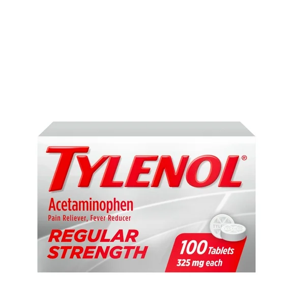 Tylenol Regular Strength Tablets with 325 mg Acetaminophen, 100 Ct