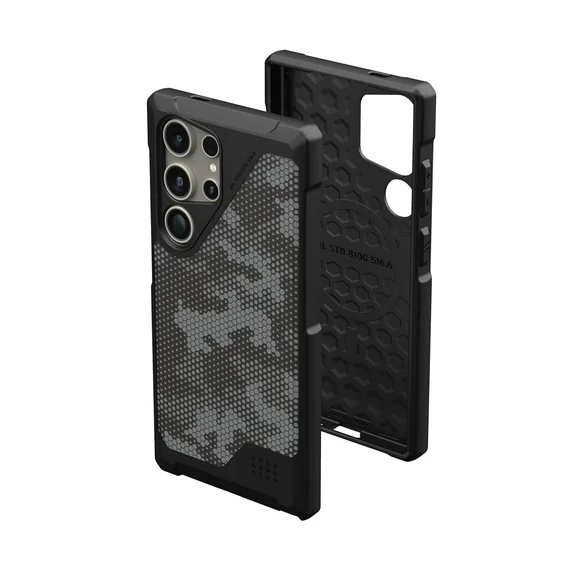 UAG Designed for Samsung Galaxy S24 Ultra Case 6.8" Metropolis LT Micro Hex Camo Graphite, Magnetic Charging Rugged Military Drop-Proof Impact Resistant Non-Slip Protective Cover