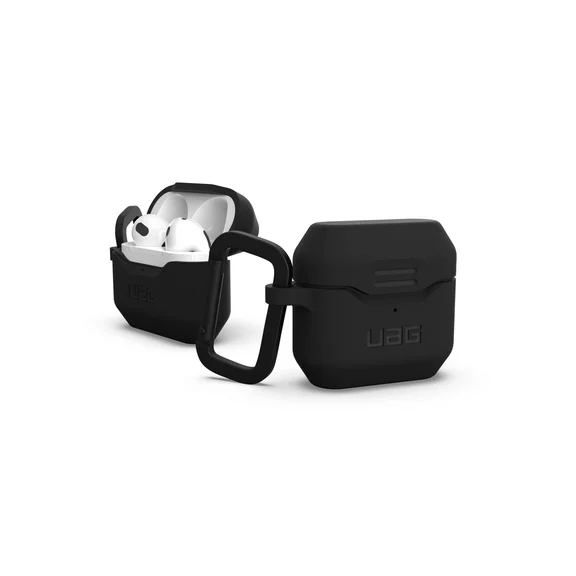 UAG Designed for AirPod Case Black (3rd Generation 2021) Durable Protective Soft-Touch Silicone with Detachable Carabiner, Standard Issue Series