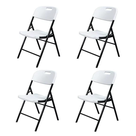UBesGoo 4 Pack Plastic Folding Chairs Portable Wedding Banquet Seat Party Event Chair
