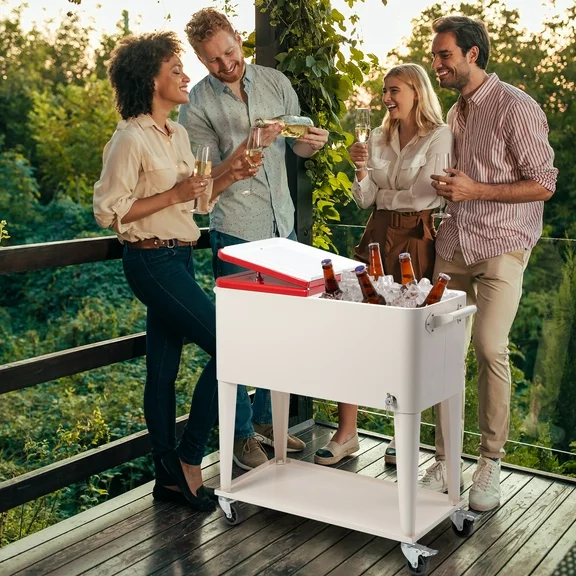 UBesGoo  80 Quart Rolling Keeping Your Drinks Chilled on Any Outdoor Adventure,Cooler Cart on Wheels