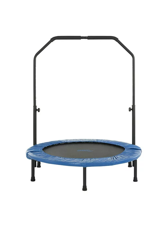 Upper Bounce Mini Exercise Trampoline for Adults and Kids Fitness Rebounder Foldable 48" with Handrail