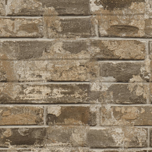 VEELIKE Brown Brick Wallpaper 15.7''x118'' 3D Brick Stone Stick on Paper Peel and Stick Faux Brick Wallpaper Self Adhesive Waterproof Brick Contact Paper for Wall Kitchen Backsplash Cabinets
