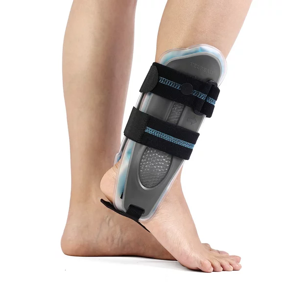 VELPEAU Ankle Support Brace - Stirrup Stabilizer Splint (Gel Pad, Grey)