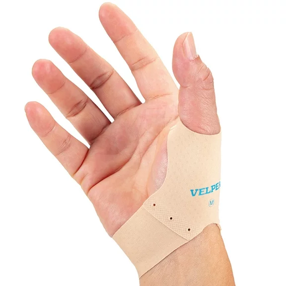 VELPEAU Elastic Thumb Brace Liner (Pair) - Soft Compression Sleeve Protector (Medium)