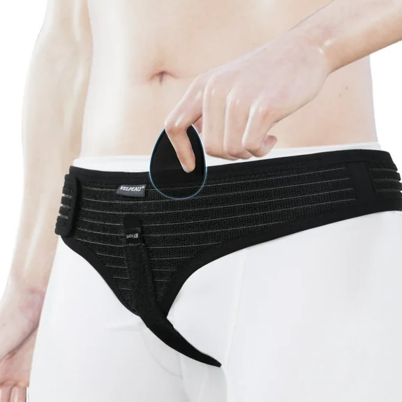 VELPEAU Inguinal Hernia Belt Truss for Men and Women Left or Right Side Support with Compression Pad