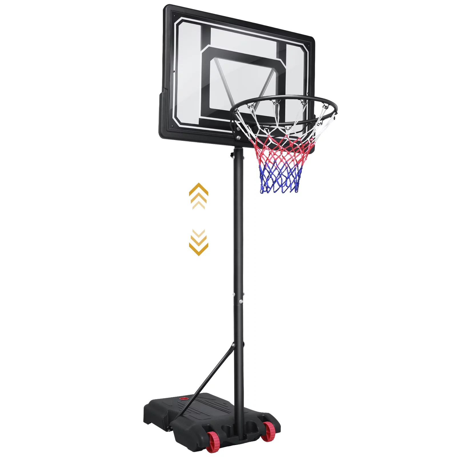 VIRNAZ 33 In. Portable Basketball Hoop & Goal for Outdoor Indoor Court 5 - 7 ft Height Adjustable