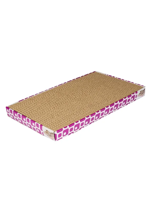 Vibrant Life, Durable Corrugate Cardboard Rectangle Shaped Cat Scratcher Pad, XL, Multi-Color