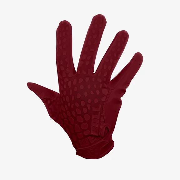 We Ball Sports Hypr-Grip Football Gloves, Men’s Sticky Silicone Palm Receiver Gloves, MAROON (XL)