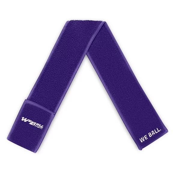 We Ball Sports Streamer Football Towel, Sports Towel with Hook and Loop Fastener to Clean Football Visor and Gloves (Purple)