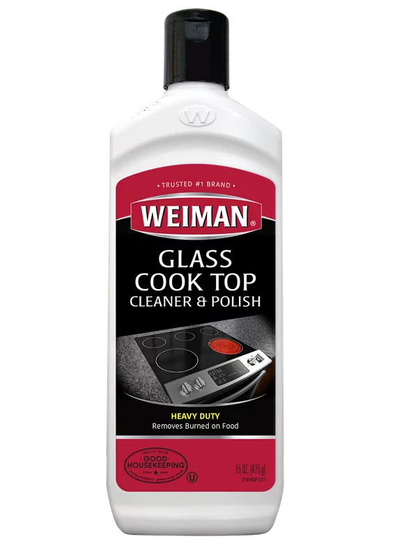 Weiman Cooktop Cleaner and Polish Cream for Glass, Ceramic and Induction Surfaces -15 oz, Unscented