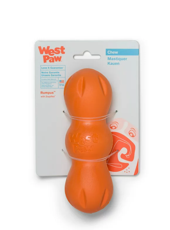 West Paw Zogoflex Rumpus Medium 6.25" Dog Toy Tangerine