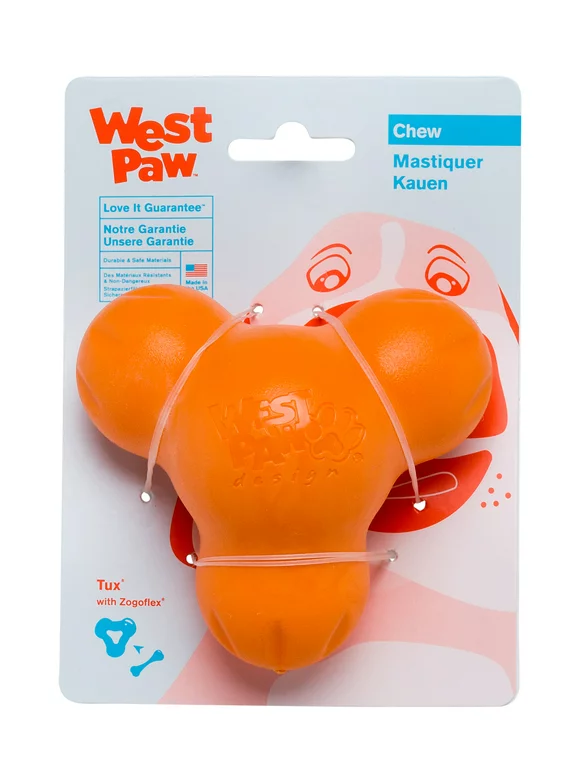 West Paw Zogoflex Tux Small 4" Dog Toy Tangerine